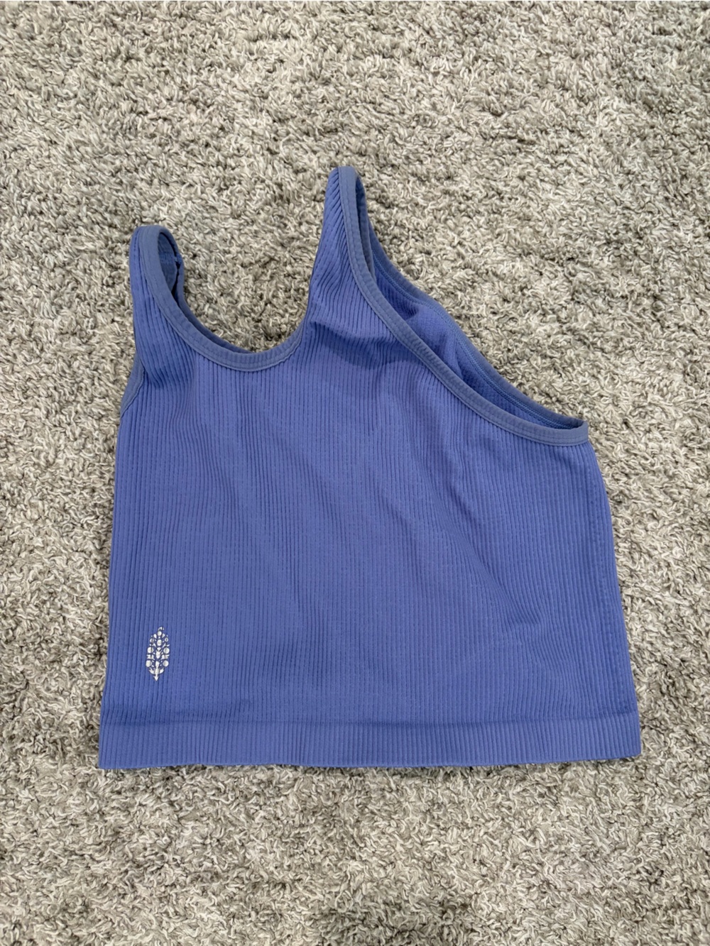 FP Movement by Free People Ribbed One-Shoulder Tank Top in Periwinkle Blue